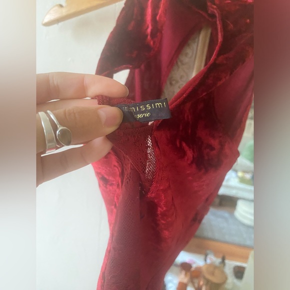 Intimissimi Rich Red Velvet Leotard Size XS - Picture 6 of 7